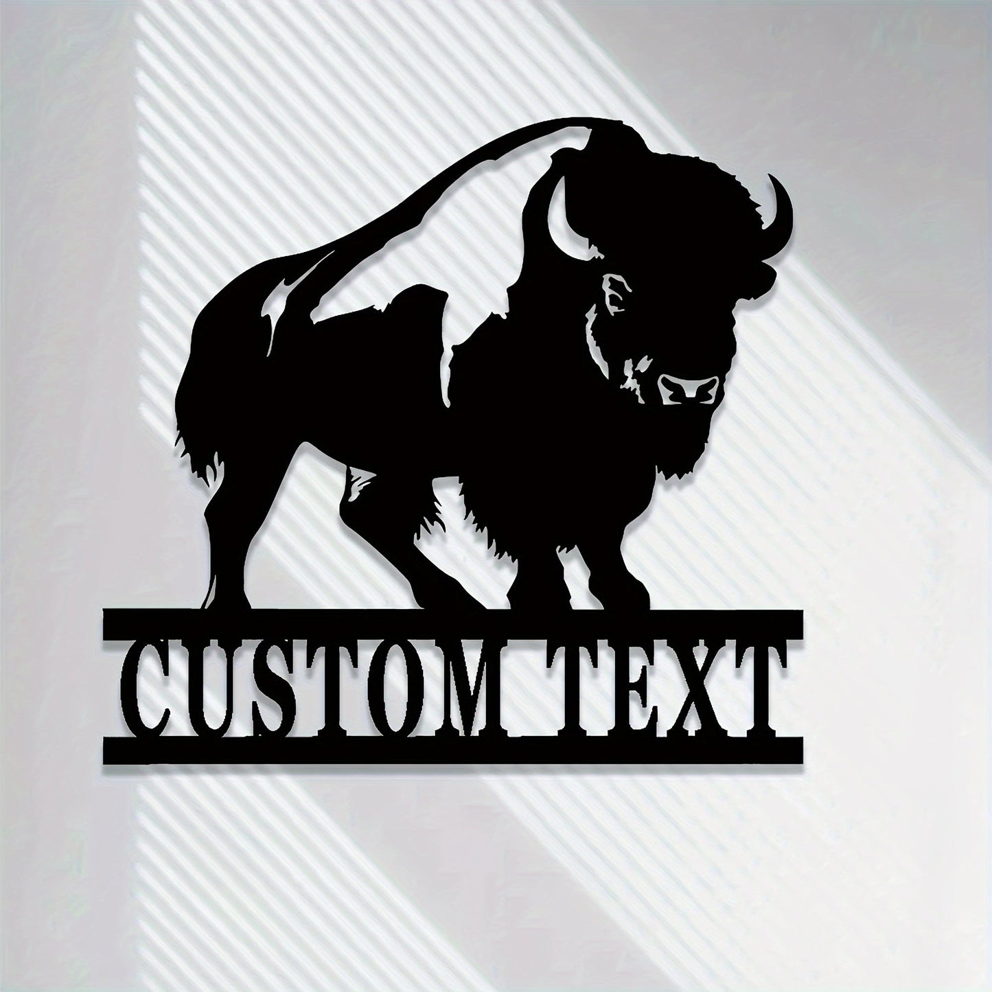 Bring a Personal Touch to Your Space with our Customizable Buffalo Metal Sign. Perfect for Bison Ranches, Hunting Lodges, and Farmhouse Decor. This Metal Wildlife Silhouette is Crafted for Ages 14 and Up, Adding an Artistic Touch to Your Home.