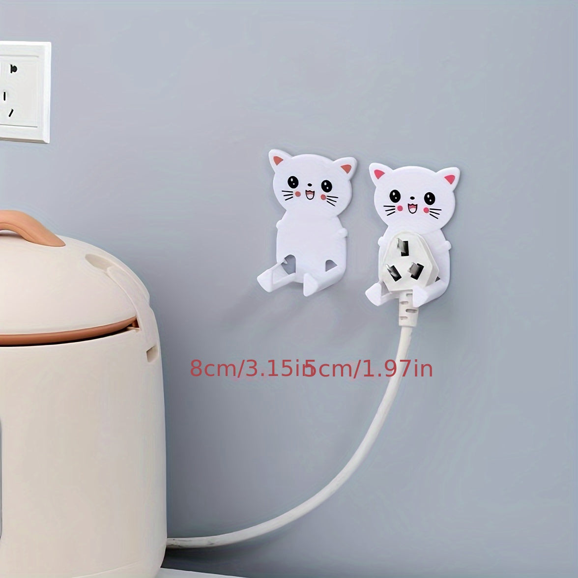 5pcs Cat Wall Hooks - Easy Plug installation, organize sundries efficiently