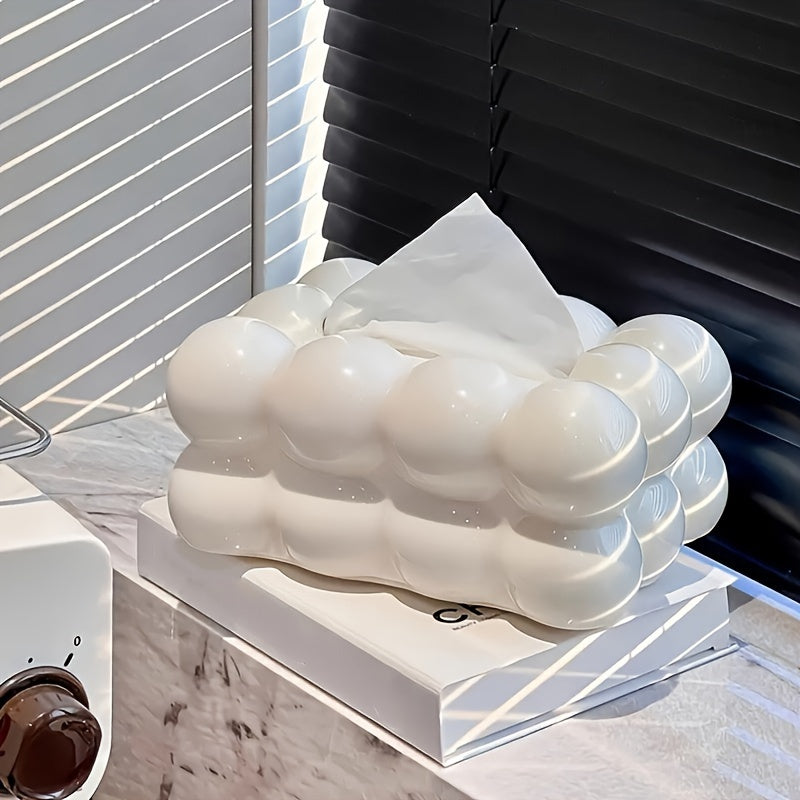 Tissue box holder for home storage and decor, suitable for various rooms.