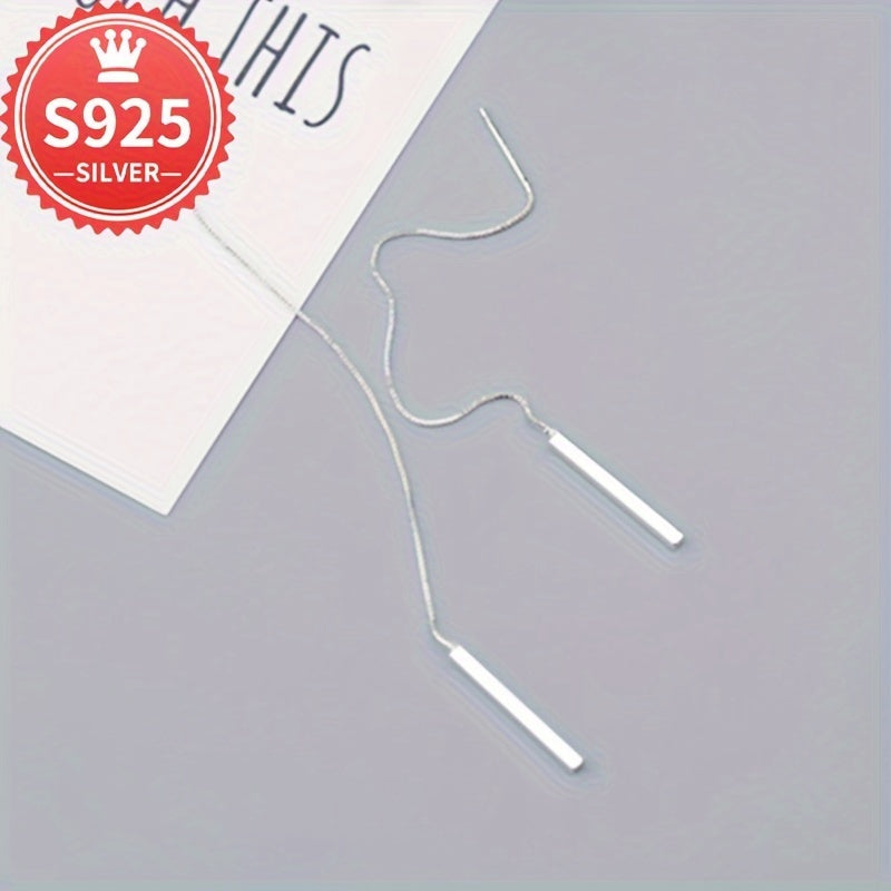 Hypoallergenic minimalist tassel ear thread crafted with a stylish design, perfect for any occasion. Packaged in a gift anti-oxidation box, weighing 3.9g.