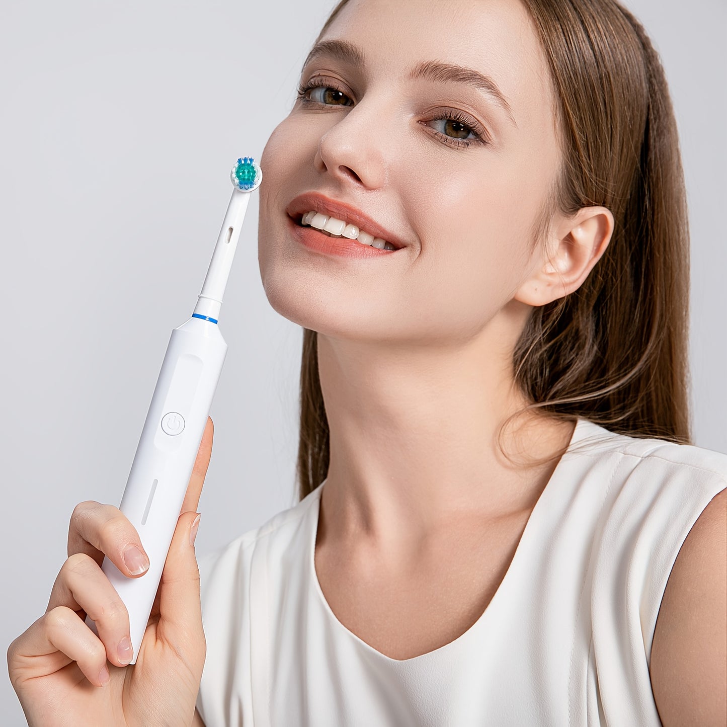 Alyson electric toothbrush with 4/6/8 brush heads, 3D rotating head, smart adult soft hair, fully automatic teeth cleaner, suitable for men and women. Features IPX7 waterproof rating, 3