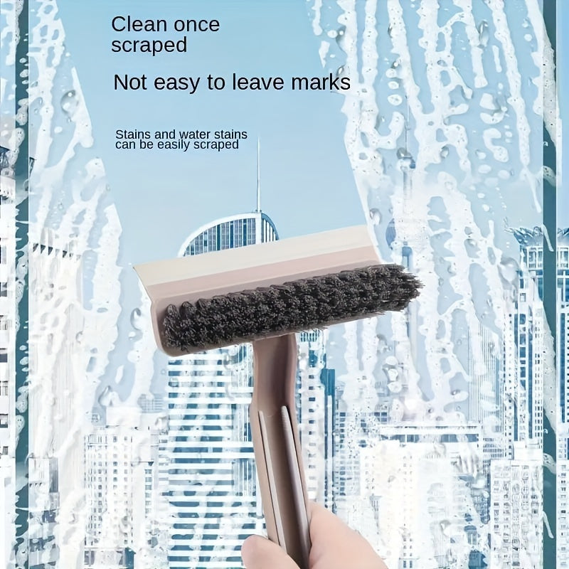 Multifunctional rotating gap brush suitable for 360° ceramic tile cleaning. This 4-in-1 bathroom floor scraper features a reusable plastic handle and is perfect for use in the living room, bedroom, bathroom, and kitchen. No power required for operation.