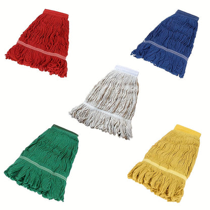 5 Pack of Heavy Duty Commercial Mop Replacement Heads - Made with Cotton Blend Looped-End String, These Wet Mop Refills are Industrial Strength and Highly Absorbent for Standard Cleaning Needs