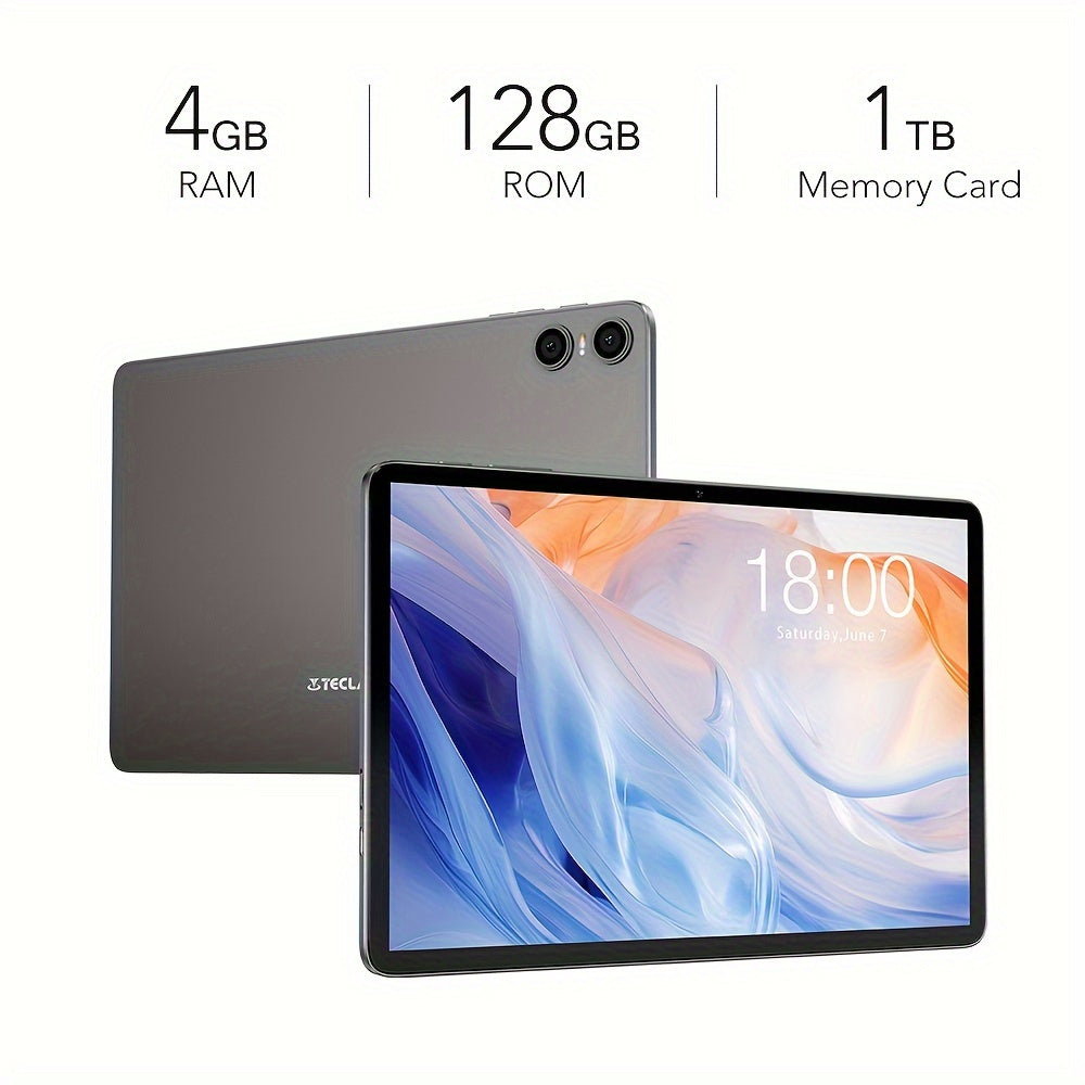 New Teclast P30T Tablet with Android 15, 10.1-inch IPS Display, 4GB+8GB RAM 128GB ROM, 1TB TF Card Extension, Unisoc T606 CPU, 6000mAh Battery, WiFi6, Keyboard, Case, Charging Kit, Tablet