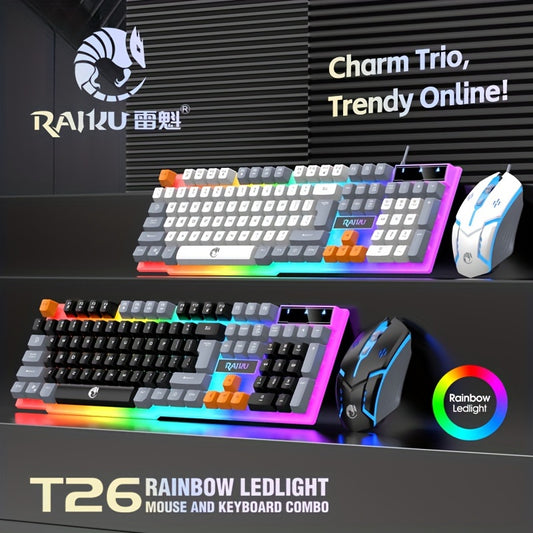 3-color Wired Key Mouse Set for Competitive Gaming.