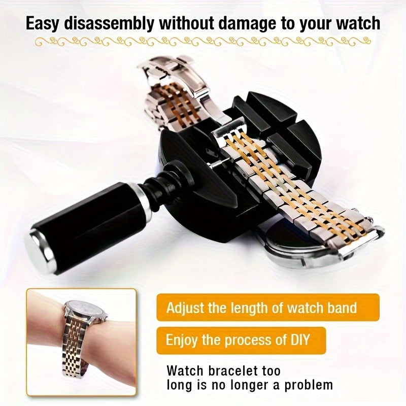 Watch Link Removal Tool Kit with 11 Pieces, Includes Strap Chain Pin Remover and Repair Tools for Watch Band Adjustment, Bracelet Sizing, and Repairs. Perfect Gift Choice for Watch Enthusiasts.