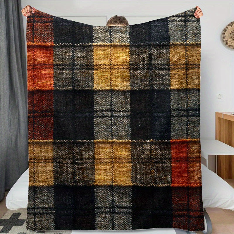 Stay cozy and stylish with our Digital Print Trendy Art Plaid Fleece Throw Blanket. This all-season warm comfort bed cover is perfect for a variety of uses, from snuggling up at home to keeping warm while camping or traveling. It also makes a great gift