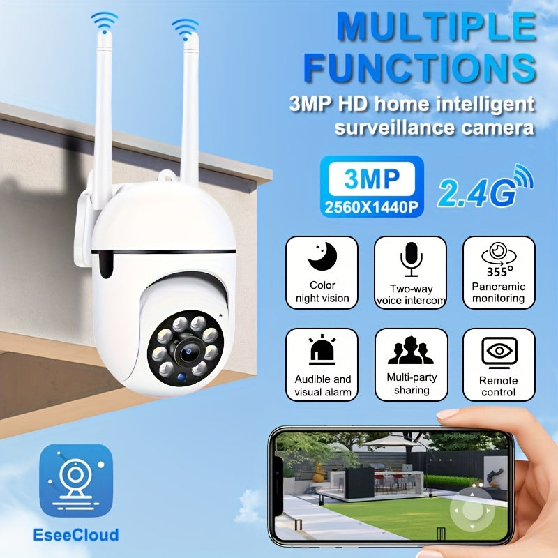 Enhanced Home Protection with Teruhal Smart Security Camera - Vivid 1440P HD, WiFi Connectivity for Advanced Features like Auto Tracking, Day/Night Vision, Pet & Human Detection, Motion Alerts, and Weatherproof Construction for Optimal Indoor Safety