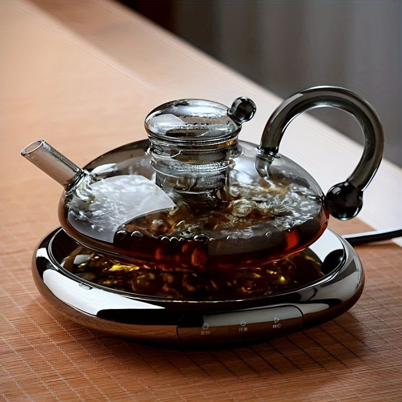 High Borosilicate Heat-Resistant Glass Teapot perfect for brewing tea on open flames and electric ceramic stoves, ideal for gifting to a loved one.