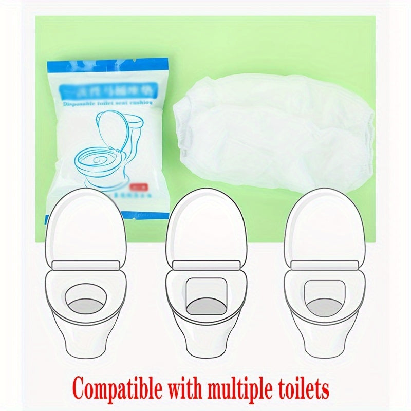 10-pack of thick waterproof disposable toilet seat covers for travel and hotel use, no electricity required