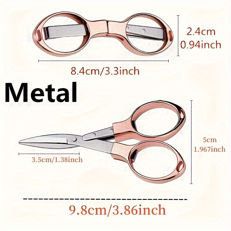 Stainless Steel Folding Scissors: Compact, Versatile, and Portable for Travel and Daily Use.