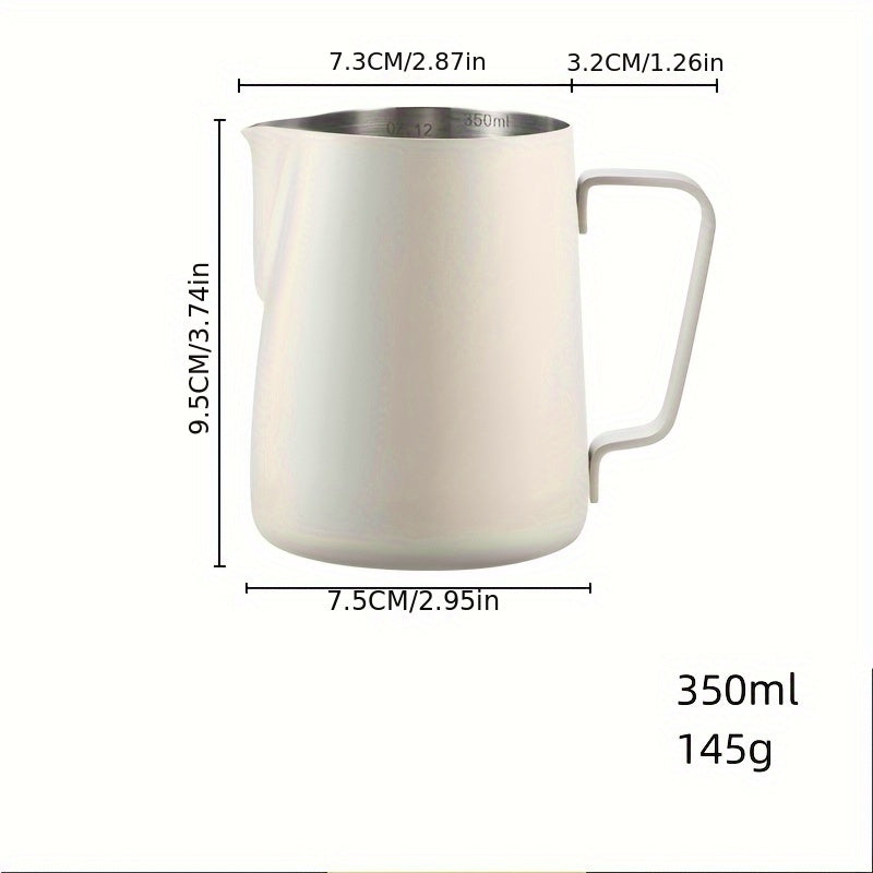 350ml Stainless Steel Milk Frothing Pitcher, Ideal for Creating Perfectly Frothed Milk for Cappuccinos and Lattes, Perfect for Espresso Machines and Latte Art