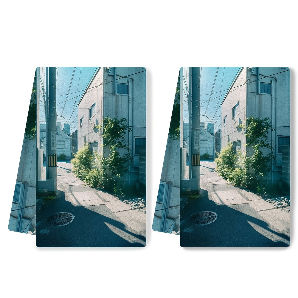 This pair of ultra-soft kitchen towels is perfect for a day exploring a local photography exhibit or art show. Highly absorbent and ideal for holiday decorations, these dish towels are machine washable and measure 40.64 x 60.96 cm.