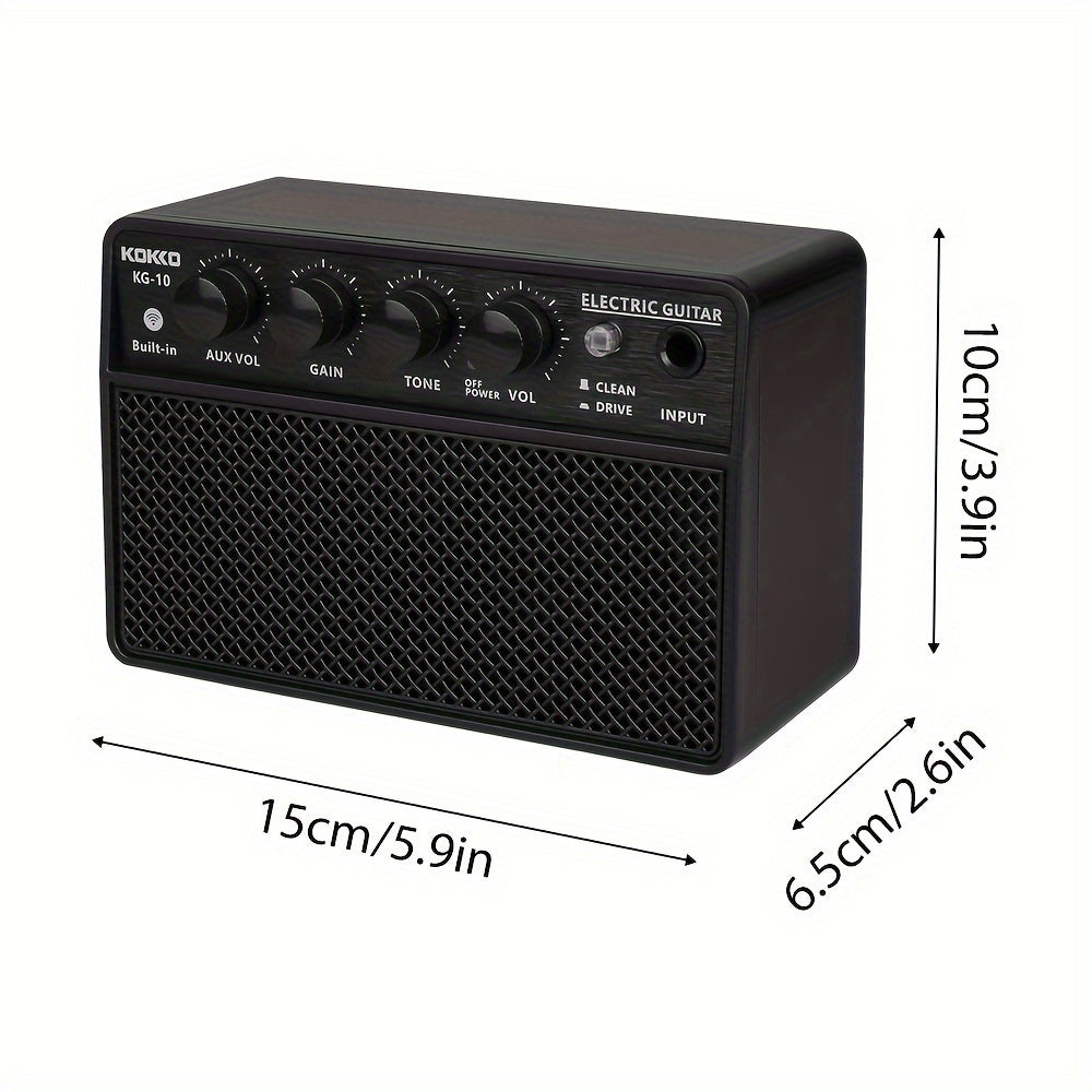 Portable KG-10 Electronic Guitar Amplifier with USB-C rechargeable battery (2000mAh).