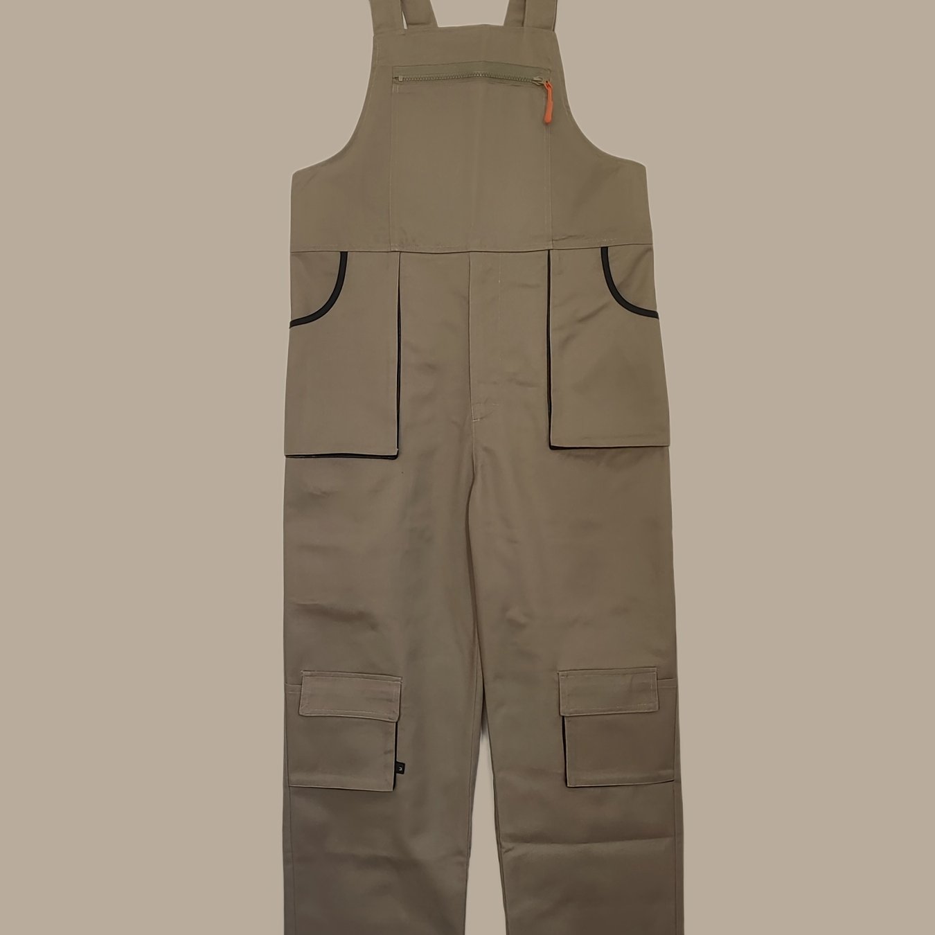 Men's Casual Polyester Work Overalls with Multi Pockets - Sleeveless Jumpsuit for Outdoor Work