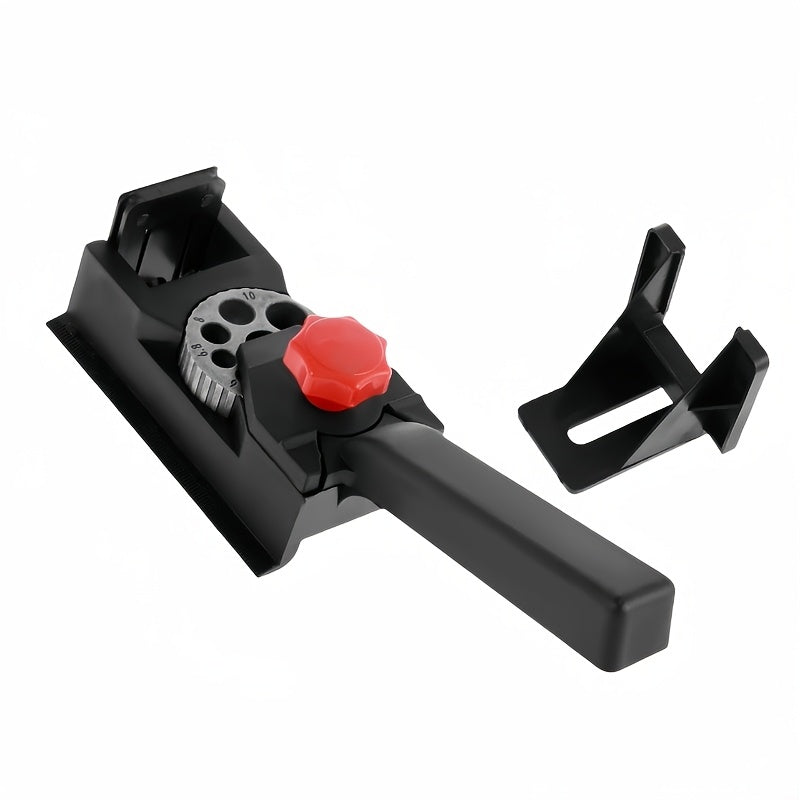 Handheld Doweling Jig Kit for Accurate Hole Drilling, Durable Plastic Construction.