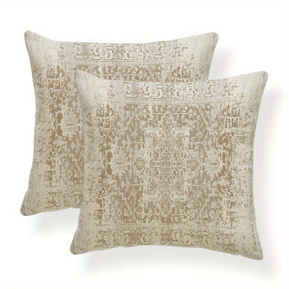 1 pair Ethnic Persian Print Cushion Covers - Retro decorative pillow covers featuring Classical Turkish art, perfect for the living room.