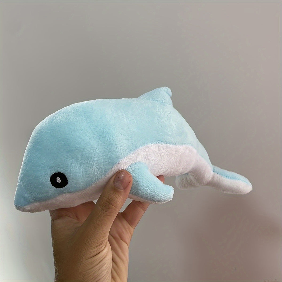 1pc Couple'S Dolphin Plush Toy - Soft, durable fabric, recommended for medium breeds, no charging or batteries needed.