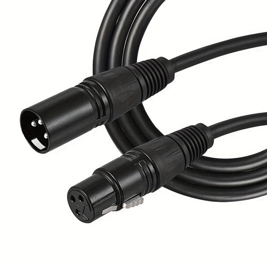 Xingzhaotong XLR Male to Female Audio Cable for Microphone, KTV, Amplifier, Mixer - Black, Cat6a Ethernet Compatible, Floppy Connector, No Battery Required