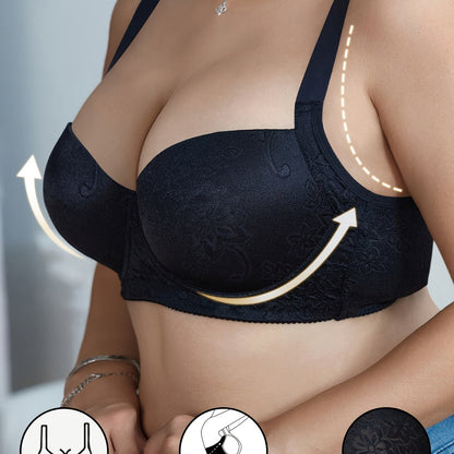 Stylish Plus Size Underwire Bra- Seamless, Comfortable, Non-Removable Pads, Nylon Blend