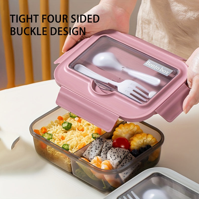 Fresh-keeping Leak-proof Double-layer Lunch Box, Large Capacity, Microwave Safe, Portable Meal Box for Work or School, Nutritional Sub-packaging - Say Goodbye to Fast Food with this 1-piece set.