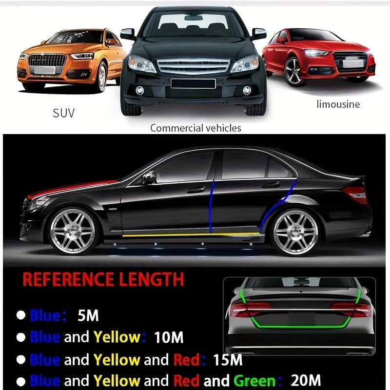 5m Car Door Chrome Molding Strip for Rear Bumper Protection, Universal Fit for All Cars.