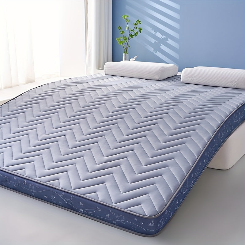 Orthopedic 3D Latex Memory Foam Mattress Topper with Quilted Design, Soft and Breathable, Pressure-Relieving Sleep Experience, Polyester Cover, No Power Needed