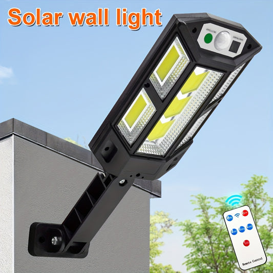 1 Solar Street Light with Remote Control, Motion Sensor, Energy Efficient for outdoor lighting.