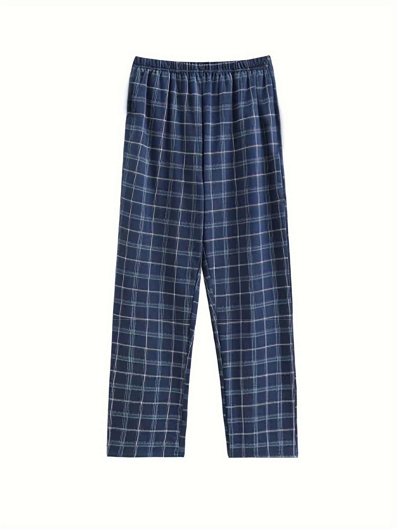 2 Cozy Plaid Lounge Pants for Men - Ultra-Soft with Stretchy Waistband, Relaxed Fit for Ultimate Comfort