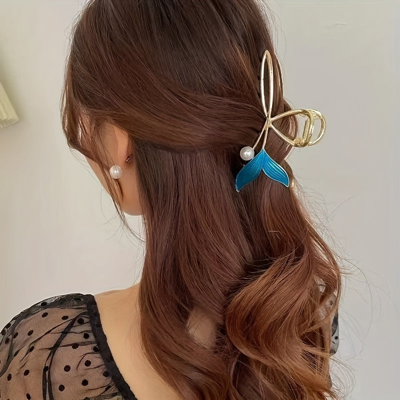 Elegant whale tail claw clips hair accessories for women and girls, perfect for gifts.