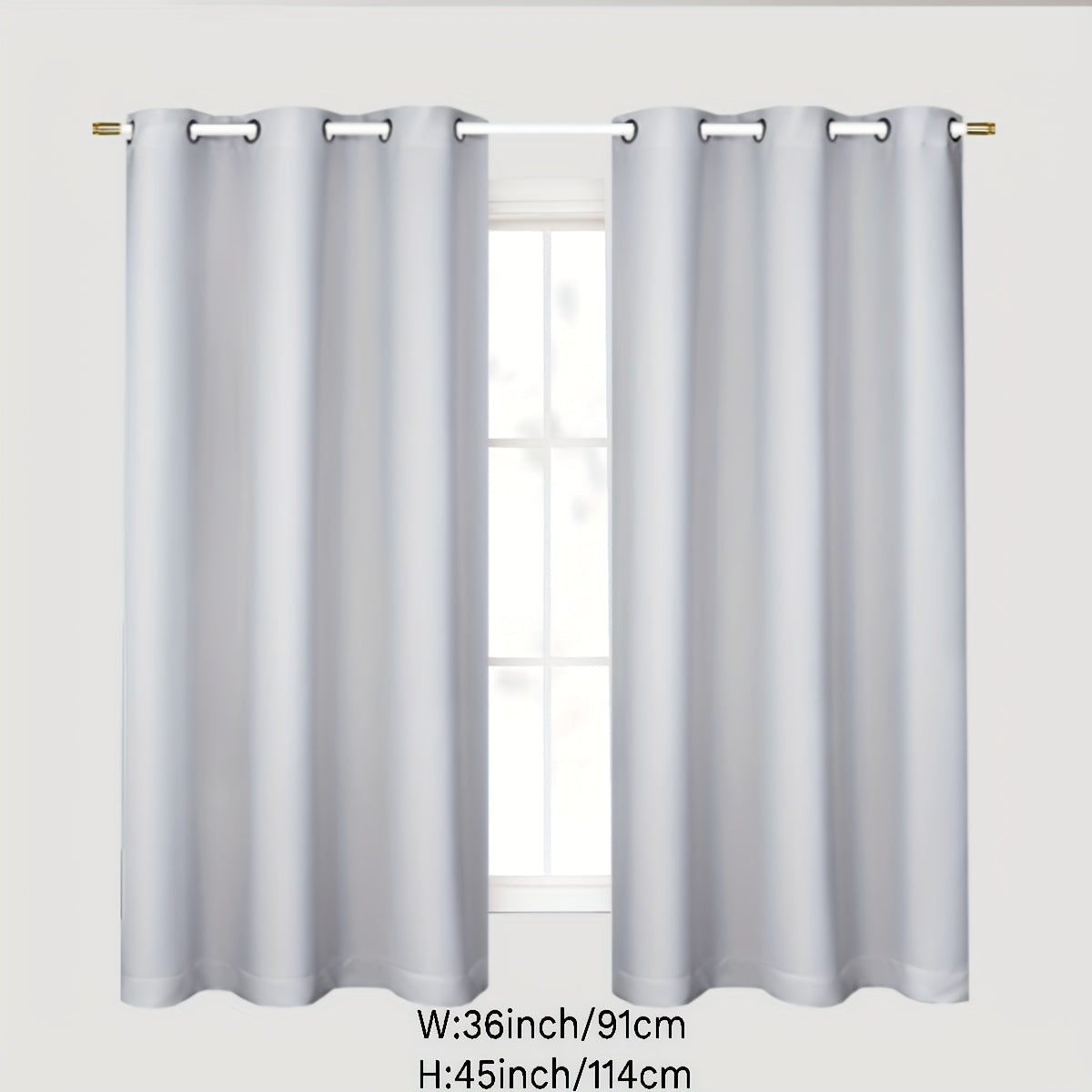 Blackout curtains in gray for a 1PC bedroom with grommets, offering thermal insulation, energy savings, noise reduction, and complete darkness. Ideal for living room use.