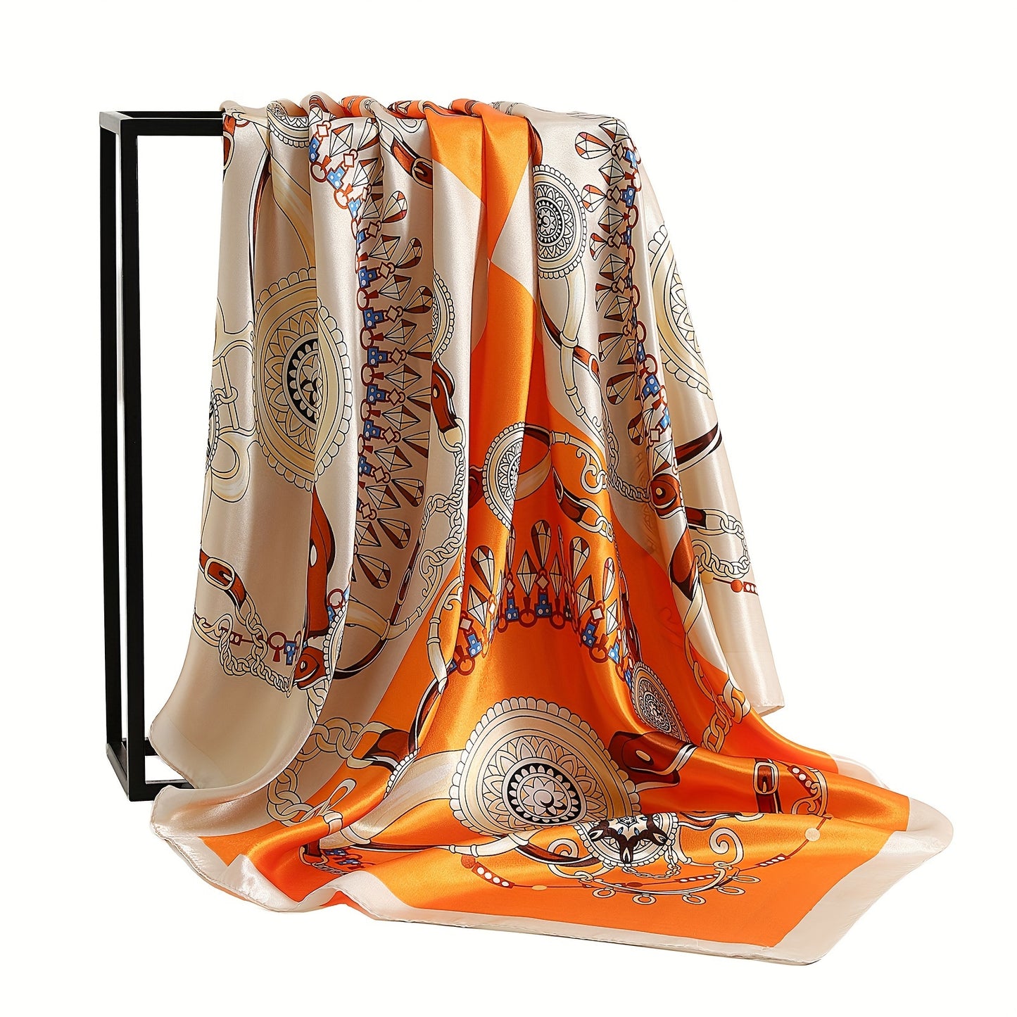 New 90*90cm printed headscarf for all seasons, perfect for air-conditioned rooms and outdoor sun protection.