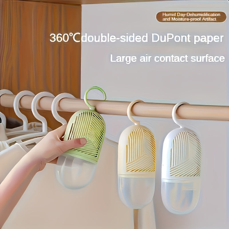 Get a 3-piece set of Wardrobe Dehumidifiers with Desiccant Supply that includes a strong hanging dehumidifier and air freshener. Perfect for protecting against moisture in cabinets and wardrobes, especially in small areas. Fulfill your desiccant supply