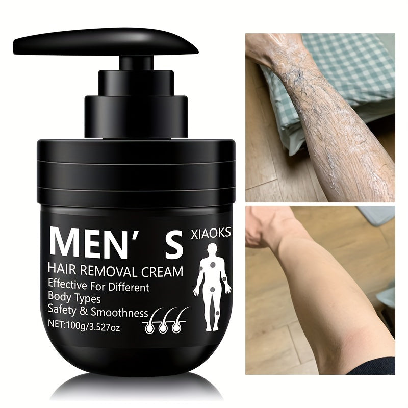 100g Men's Hair Removal Cream with Plant Squalane: Gentle, non-irritating, painless, long-lasting, and suitable for all skin types. Fast cleaning.