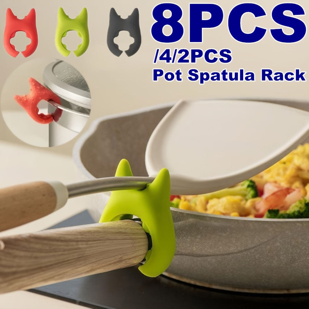 Kitchen Spatula Rack available in 2, 4, 6, 8, or 10 pieces. This Creative Integrated Spatula Rack is designed to prevent scalds and pot spills. Keep your kitchen organized with this convenient storage rack for spatulas. A must-have kitchen gadget that