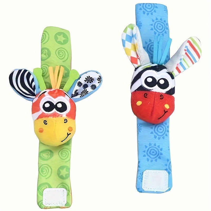 Plush Zebra Wrist Rattle Socks Set for Babies 0-12 Months - Perfect Gifts for Baby's Birthday, Halloween, Thanksgiving, Easter, and Christmas.