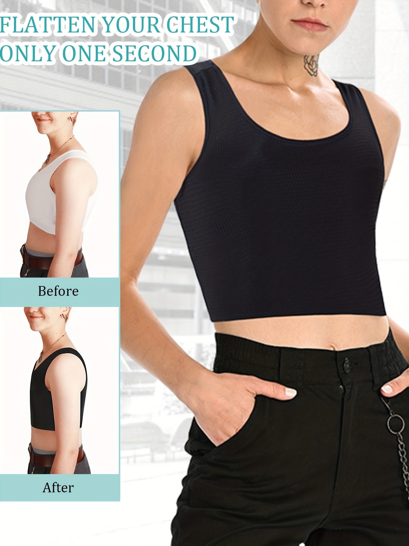 Recovery tank top for women after surgery - Breathable, stretchy nylon & spandex blend, sleeveless vest for faster healing.