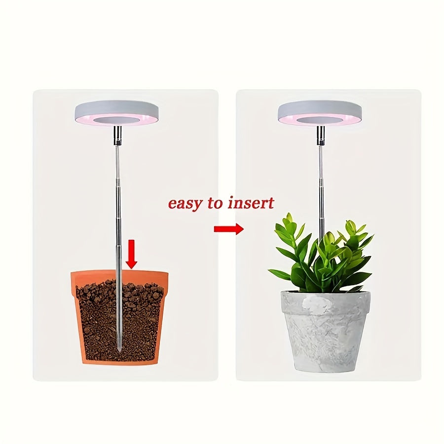 3pcs, Height & Angle Adjustable LED Grow Light with Auto Timer for Seedlings and Succulent.