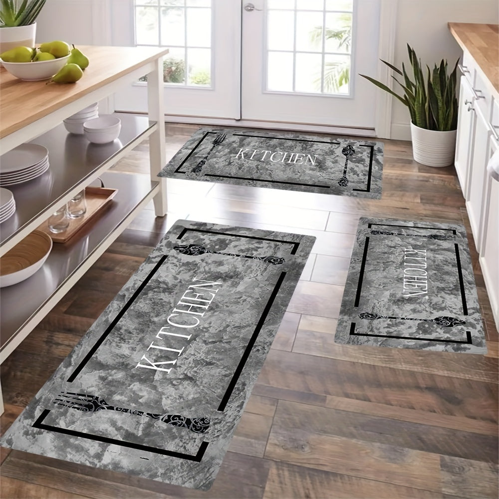 Farmhouse Kitchen Runner Rug - 1 Piece: This Stain Resistant Braided Polyester Mat with PVC Backing features a medium pile and is Machine Washable. It is Water-Resistant, Lightweight, and non-slip perfect for use in Bathroom, Laundry, or Sink Area. Add a