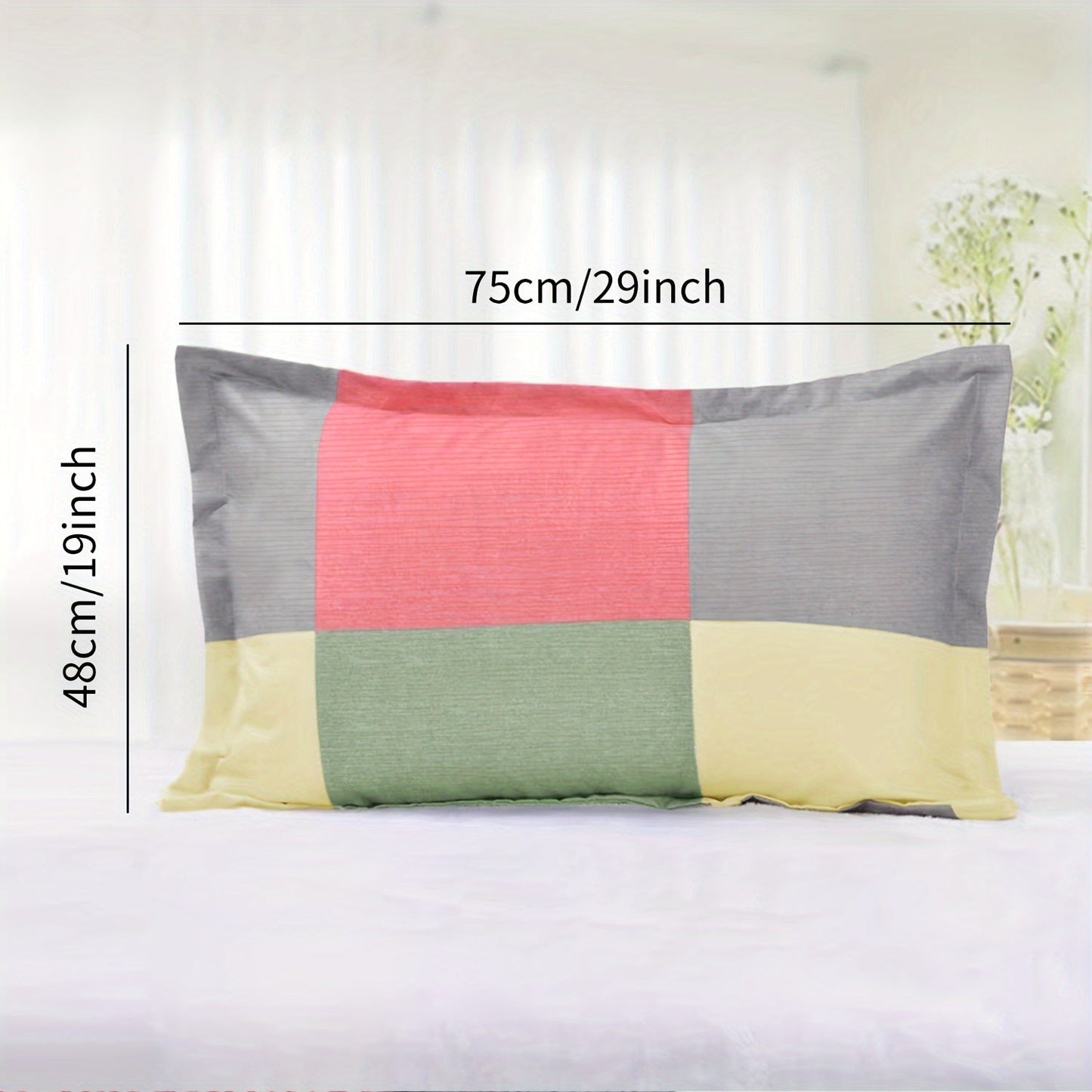 Checkered Pillowcases Set of 2 - Pillow Inserts Not Included - Classic British Geometric Design - Easy to Clean Machine Washable - Dimensions 75cm x 48cm (29in x 19in) - Simple Checkered Pattern - Envelope Closure for Convenience - Made from Other Fabric