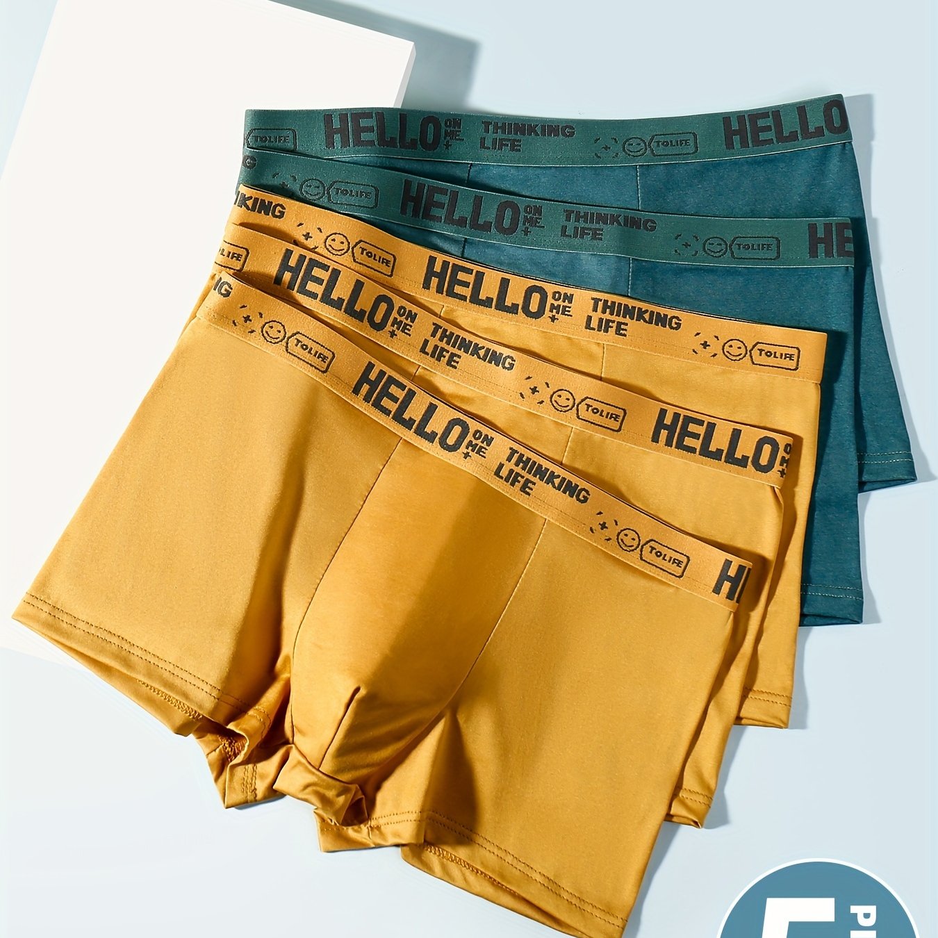 Men's boxer briefs in mixed colors, breathable and comfy for daily wear.