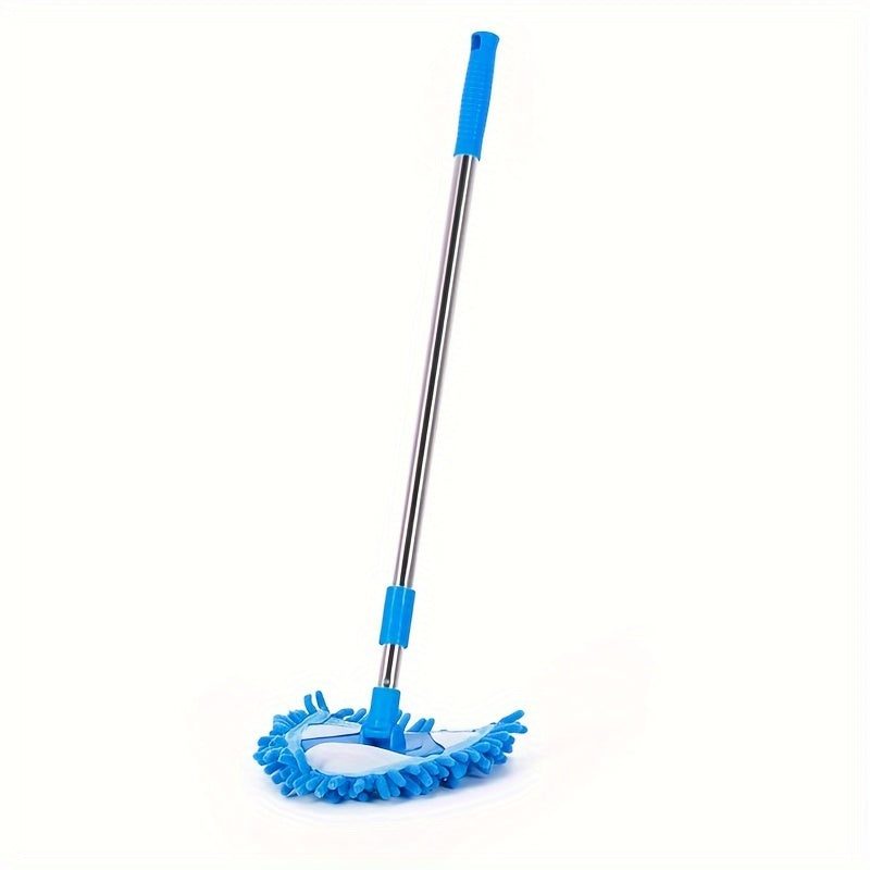 Multi-functional extendable mop with resin head, retractable wall and ceiling cleaning tool, no batteries required. Perfect for toilet and home use, ideal for cleaning air conditioners. Adaptable and sturdy plastic design, great for floor cleaning.