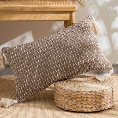 Modern minimalist jacquard knitting pillow cover - soft and stylish for living room, bedroom, office chair.