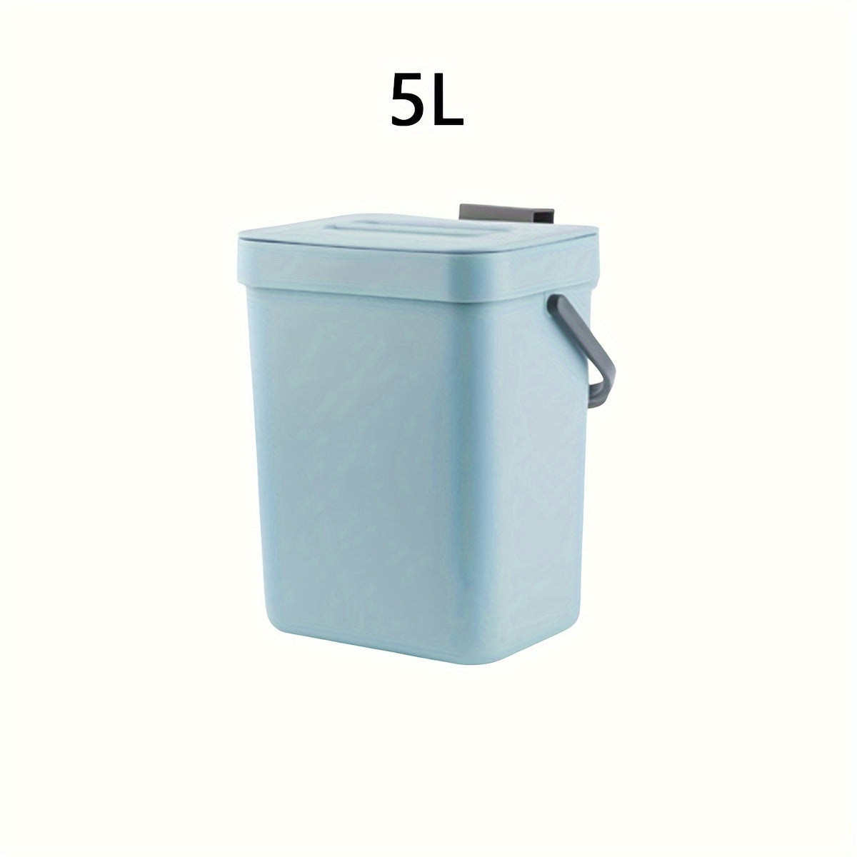 1-piece 12L Trash Can with Lid for kitchen compost, under sink garbage storage. Plastic bin for home and office accessories, storage, and decor.