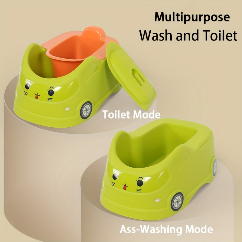 Toilet Training Chair for Kids with Cartoon Car Design, Portable Potty Seat for Potty Training