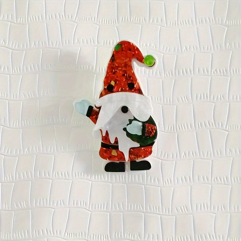 Unique Santa Claus Brooches - Adorable Acrylic Pins to Add a Fun Touch to Your Outfit or Bag - Simple and Stylish Design