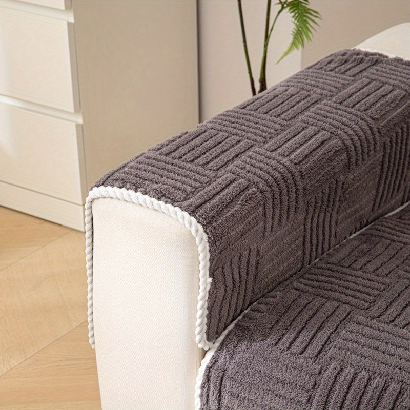 Soft, non-slip sofa cover for pet-friendly furniture protection in any room.