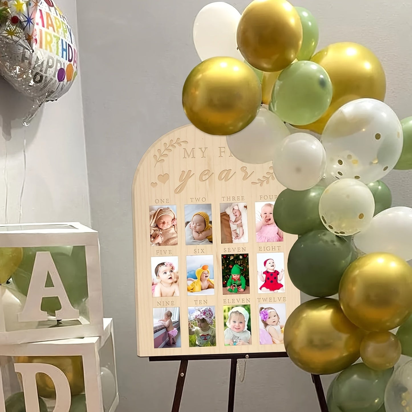 Capture and cherish your little one's milestones with our My First Year Youngsters Milestone Frame. This wooden photo display is perfect for boys and girls, showcasing their first 12 months in style. It makes the perfect birthday gift and essential