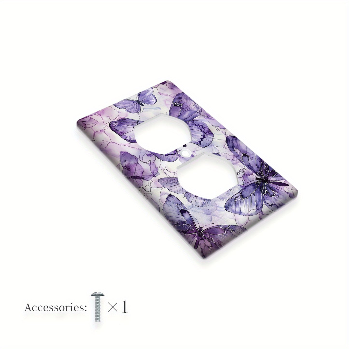 Purple butterfly light switch cover for bathroom and bedroom, easy to install.