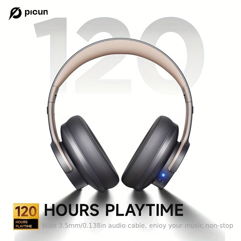 Picun B8 Wireless Headphones offer 120 hours of wireless playback, hands-free calling, and a foldable design. Optimized for use with mobile phones and PCs in travel, home, and office